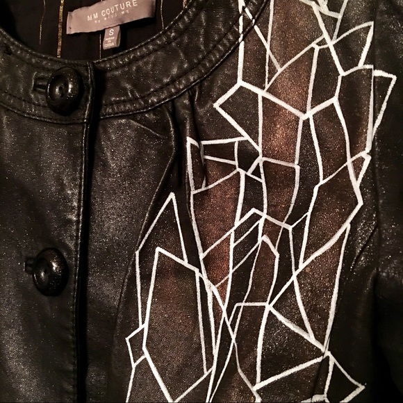 RARE HAND-PAINTED CUSTOM LEATHER MM COUTURE JACKET - Picture 2 of 8